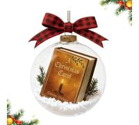 2D Arclyic A Christmas Carol Mini Book Ornaments, Timeless Holiday Treasures, Exquisite Literary Decor with Clear Mini Book Balls for Christmas Tree, Shelf & Thoughtful Gifts (Yellow)