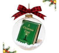 2D Arclyic A Christmas Carol Mini Book Ornaments, Timeless Holiday Treasures, Exquisite Literary Decor with Clear Mini Book Balls for Christmas Tree, Shelf & Thoughtful Gifts (Green)