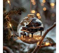 2D Arclyic Musical Harmony Christmas Ornament, 8 Style Handcrafted Gift with Guitar, Piano, Violin & Saxophone, Handcrafted Musician Gift for Teachers, Band Members & Holiday Tree Decoration