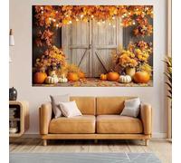 2D banner autumn pumpkin and orange maple leaf, Thanksgiving, Halloween, harvest festival decoration 440x300CM