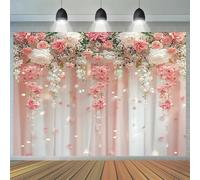 2D banner elegant floral with and white roses backgrounds for birthdays weddings showers and parties