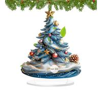 2d Christmas Decor | 2d Holiday Tree Decor Desk Sign | Table Centerpieces Party Supplies for Home Office Living Room Bedroom Bookshelf Windowsill Mantel Wedding