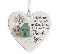 2D Christmas Heart Shaped Pendant Neighbor Christmas Ornaments Friendship & Neighbor Appreciation Hanging Decorations for Xmas Tree Hanging Decorations Keepsake Souvenirs (Heart-F)