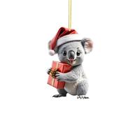 2D Christmas Koala Pendant Decoration Christmas Tree Double Printed Acrylic Koala Pendant Decoration Interesting Decoration for Christmas (D, 8cm)