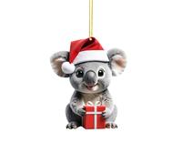 2D Christmas Koala Pendant Decoration Christmas Tree Double Printed Acrylic Koala Pendant Decoration Interesting Decoration for Christmas (E, 8cm)
