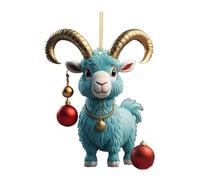 2D Cute Cartoon Goat Christmas Ornament Acrylic Christmas Decorations Holding Xmas Tree Decoration Hanging Decor For Xmas Party Holiday Home Decor Personalized Novelty Baubles