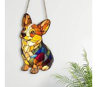 2D Dog Suncatcher Ornament - Corgi, Bulldog & Beagle Dogs Acrylic Window Decor | Premium Pet Lover Gift for Christmas, Birthdays | Vibrant Sun Catcher for Home, Garden & Nursery (Corgi)