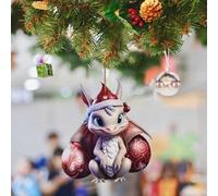 2D Dragon Acrylic Christmas Decoration Dragon Figurine Hanging Christmas Tree Gothic Holiday Decoration Fireplace Window Car Decoration