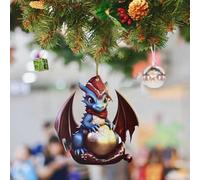 2D Dragon Acrylic Christmas Decoration Dragon Figurine Hanging Christmas Tree Gothic Holiday Decoration Fireplace Window Car Decoration