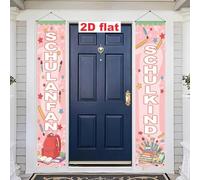 2D flat, 1 pair of vinyl material German campus-themed decorative welcome couplets, entrance decoration 300x200CM