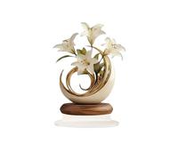 2D Flat Acrylic Calla Lily Decoration, White Home,Art Mid Modern,White and Silver Living Room Accessories,Silver Centerpieces Tables,Abstract Elegant Ornament (Beige, 14.8X20CM)