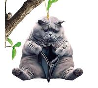 2D Flat Cat Pendant - Cute Acrylic Charm Ornament | Kawaii Backpack Shoulder Bag Hanging Decoration Stylish Cartoon Accessory for School Travel Daily Outfit