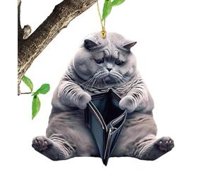 2D Flat Cat Pendant - Cute Acrylic Charm Ornament | Kawaii Backpack Shoulder Bag Hanging Decoration Stylish Cartoon Accessory for School Travel Daily Outfit