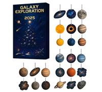- 2D Flat Collection Planet Ornament Pendant, 24 Day Countdown Calendar with 2D Pendant, for Girl Niece Family Friends Teens
