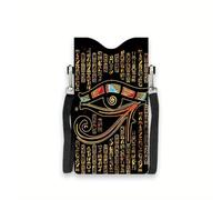 2D Flat Double Sided Ancient Egyptian Hieroglyph Eye Pattern Crossbody Pouch, Adjustable Strap Unisex Fashion Wallet Bag, Casual Sling Purse for Daily Commute and Mother’s Day Gifting,Polyester Print