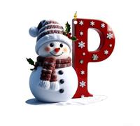 2D Flat Snowman Christmas Ornament 8cm Personalised Letter Acrylic Decor | Features all 26 letters with snowman design Ready to hang Includes year customisation White acrylic 8cm size Long-lasting