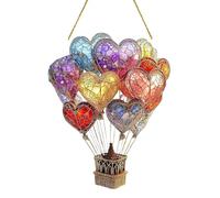 2D Flat Solar Hot Air Balloon Lantern, Acrylic Hot Air Balloon Solar Garden Light, for Garden Yard Farmhouse Patio Pathway Decoration