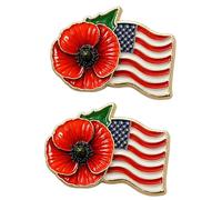 2D Floral Badge for Commemorating Braves Soldiers and Veterans Remembrance Flower Pin