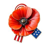 2D Floral Badge for Commemorating Braves Soldiers and Veterans Remembrance Flower Pin