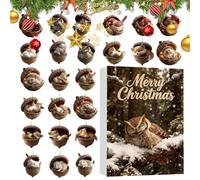 2D Forest Animals Acorns Hanging Countdown Calendar - Acrylic Wall Decor Ornament For Home, Theme Hanging Sign For Co