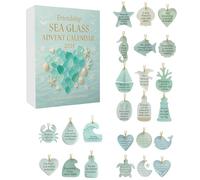 2D Friendship Sea Glass Advent Calendar 2025 24 Days Christmas Countdown Calendar With 24 Mini Friend Sea Glass Hanging Ornament Ocean Themed Holiday Surprises (Mint Green, One Size)