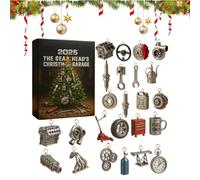 2D Garage Countdown Calendar - 24 Day Pendant Set | Acrylic Proof Ornament for Men Adults | Holiday Advisor for Workshop, Home Party, Husband Gift, Christmas, Activities