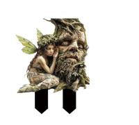 2D Green Grass Troll Garden Stake Card Figures Acrylic Garden Decorative Stake Decorative Sculptures Garden Decoration for Outdoor Figures Fairy Garden Figures Weatherproof Garden Figure Tree Elf (1)