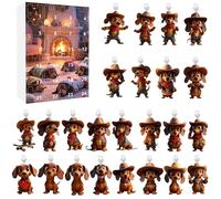 2D Interesting Sausage Dog Phone Charging Port Dirt Proof Plug Countdown Calendar Set Cute Acrylic Sausage Dog Collectible Phone Decoration Toy Advent Calendar 2025