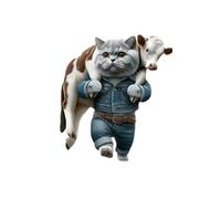 2D Magical Car Kitten Back Cow Acrylic Pendant Halloween Witch Christmas Rear For Car Decor Mirror Window