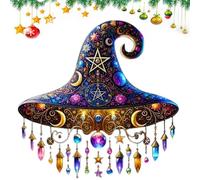 2D Magical Witch Hat Suncatcher Design,Halloween Witch Hat Design Hanging Ornament,Acrylic Sun Catcher Halloween Easter Gift (B)