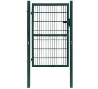 2D Metal Garden Fence Gate Yard Wire Mesh Single Door Grey/Green Multi Size vid