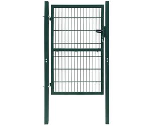 2D Metal Garden Fence Gate Yard Wire Mesh Single Door Grey/Green Multi Size vid
