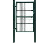 2D Metal Garden Fence Gate Yard Wire Mesh Single Door Grey/Green Multi Size vida