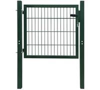 2D Metal Garden Fence Gate Yard Wire Mesh Single Door Grey/Green Multi Size vida