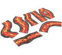 2D modular river set compatible with Warmachine & Hordes, Warhammer Age of Sigmar, Warhammer 40k, Star Wars Legion - Lava - 7 pieces