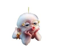 2D Monkey-Shaped Car Pendant Hanging Ornament with Chain Realistic Animal Rearview Mirror Decor Hanging Interior Accessories Car