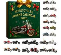 2D Motogp Advent Calendar 2025, 24 Days Christmas Countdown with with Mini Dirt Bikes, Racer Figures & Gear Charms Ornaments, 2D Acrylic Motorcycle Decor (Red)