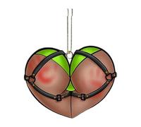 2D Naughty Heart Harness Ornament, hristmas Bold & Hilarious Tree Decor, Bold & Hilarious Christmas Tree Decor, 2D Acrylic Naughty Christmas Hanging Decorations (Green)