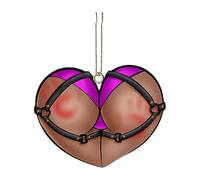 2D Naughty Heart Harness Ornament, hristmas Bold & Hilarious Tree Decor, Bold & Hilarious Christmas Tree Decor, 2D Acrylic Naughty Christmas Hanging Decorations (Purple)