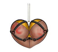 2D Naughty Heart Harness Ornament, hristmas Bold & Hilarious Tree Decor, Bold & Hilarious Christmas Tree Decor, 2D Acrylic Naughty Christmas Hanging Decorations (Yellow)