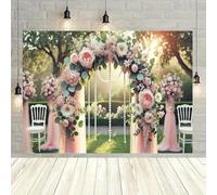 2D Pearl Flower Wedding Arch Background Wall Hanging Cloth Background Decoration Room and Studio Prop - Multifunctional