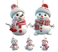 2D Pendant, 5pcs Christmas Decorations, Ornament Set For Christmas Tree, Double-Sided Winter Holiday Decorations, Ornaments Decoration Set For Home Christmas decorations