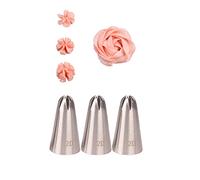 2D Piping Nozzle Set for Cake Decorating,2D Large Drop Flower Icing Nozzle,2D Closed Star Piping Tip,3 Pcs