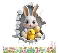 2D Removable PVC Cartoon Wall Stickers | Easter Wall Sticker with Hole Design Rabbit Egg - Für Bass Ukulele Geige Instrumenten Wartung
