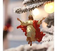 2D Retro Jesus Car Hanging Decor,Faith Gifts for Christian,2D Acrylic Christmas Tree Hanging Ornaments,Christmas Religious Accessories,Jesus Religious Keepsake Gifts for Truck Driver