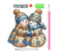 2D Rhinestone Art Kit - 23.4x24cm Acrylic Gem Crafts | with Stand Christmas Tabletop Decor | for Adult Child Family Farmhouse Workplace Bedroom Dorm Party Holiday Winter Festival Counter