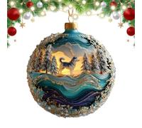 2D Snow Globe Ornament 2D Snow Wolf Santa Claus Acrylic Party Decor