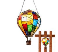 2D Solar Hot Air Balloon Hanging Ornament, Flat Acrylic Balloon Garden, Hot Air Balloons Fence Lights, Hanging Flat Acrylic Lanterns for Garden, Patios and Pathway