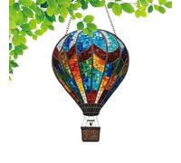 2D Solar Hot Air Balloon Hanging Ornament, Flat Acrylic Balloon Garden, Hot Air Balloons Fence Lights, Hanging Flat Acrylic Lanterns for Garden, Patios and Pathway