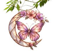 2D Tinted Small Pendant | Moon Light Catcher Hanger - for Garden, Patio, Balcony, Butterfly Acrylic | Moonlight Window Tree Window Salo